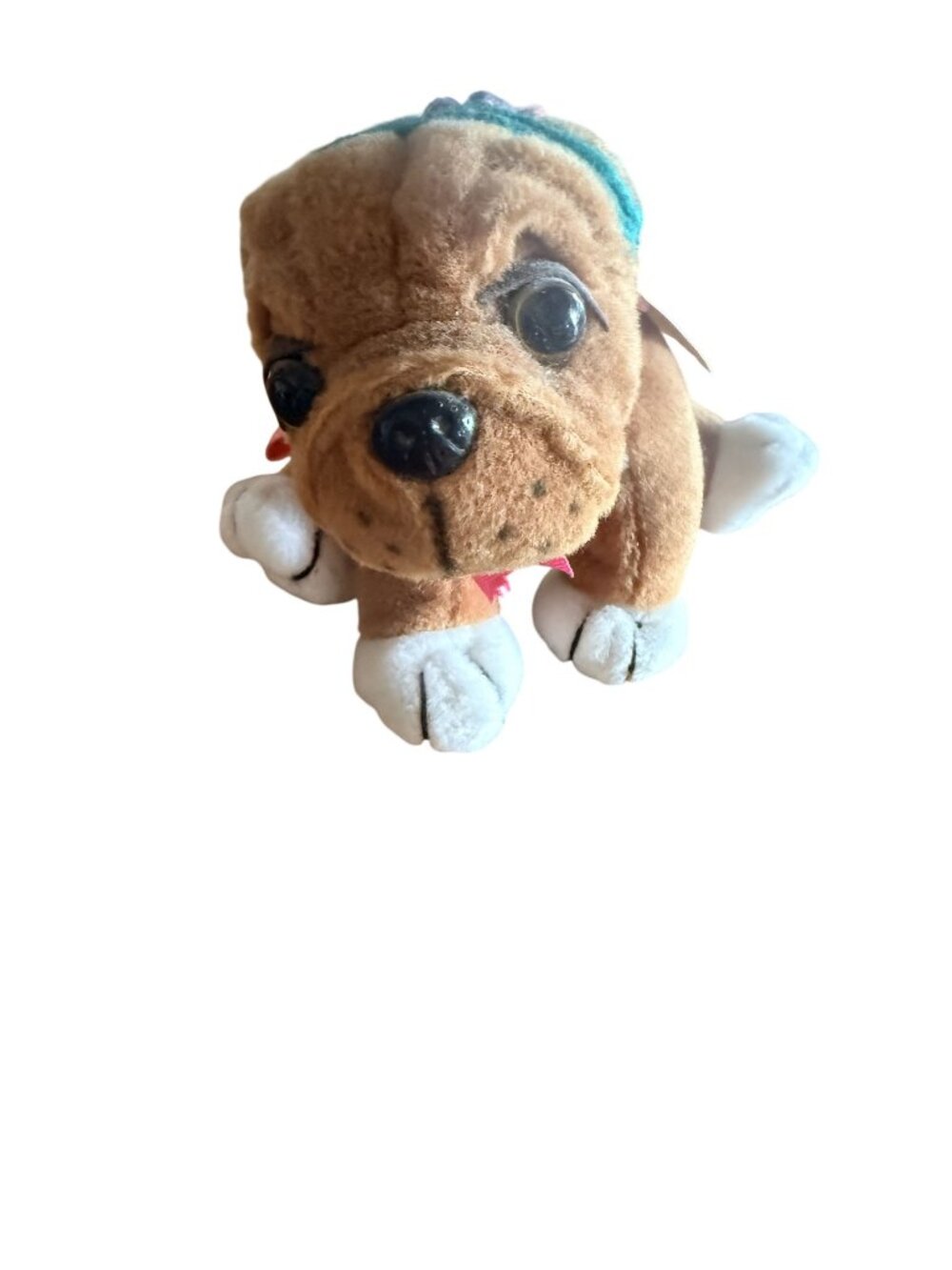 Plushland 2008 Brown Puppy Plush With Butterfly & Flower Headband Accessories